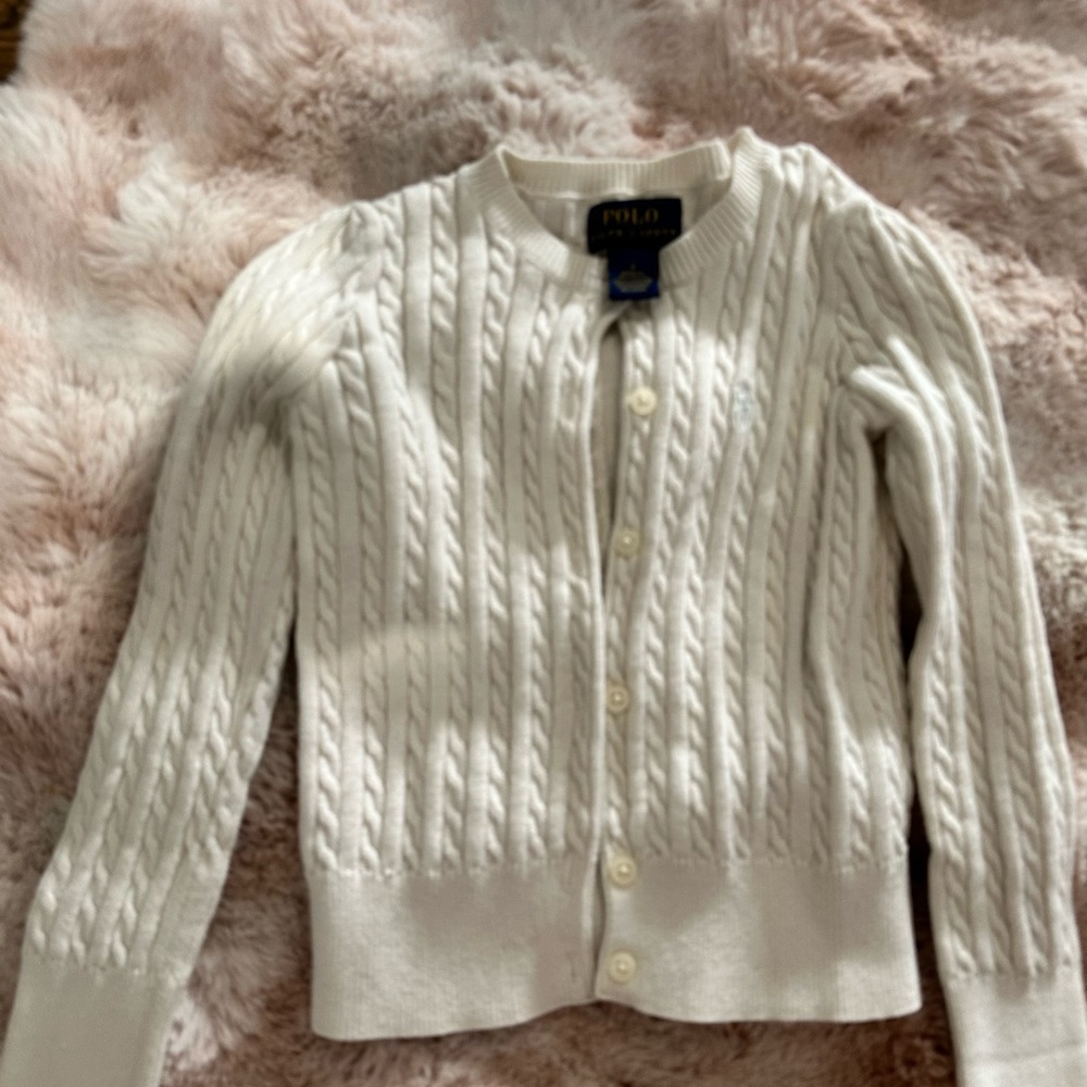 Polo by Ralph Lauren Women's Ivory Cable Knit Cardigan